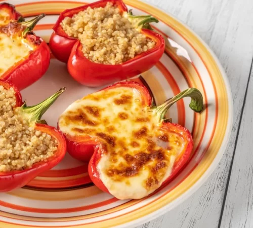 Read more about the article Wednesday – Veggie and Quinoa Stuffed Bell Peppers